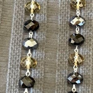 Iridescent black and light brown necklace with extender